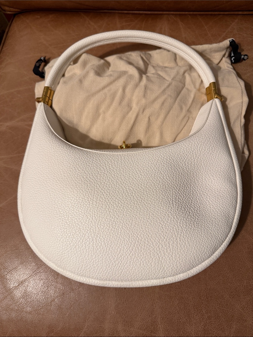 Songmont Cream Leather Shoulder Bag - Picture 2 of 4